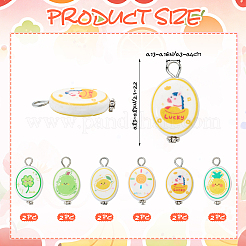 12Pcs 6 Styles Handmade Printed Porcelain Pendants&nbsp;PALLOY-SW00121