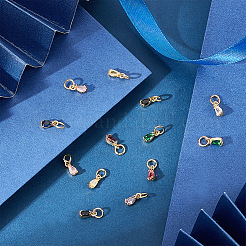 18Pcs 9 Colors  Brass Pave Cubic Zirconia Charms&nbsp;KK-GA0001-31