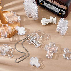60Pcs 2 Styles Cross Shaped Portable Plastic Small Jewelry Storage Boxes with Lid&nbsp;AJEW-FH0006-76