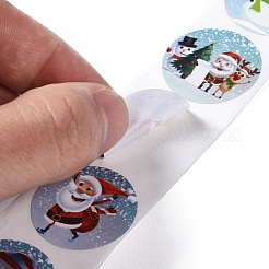 8 Patterns Christmas Round Dot Self Adhesive Paper Stickers Roll&nbsp;DIY-A042-01D