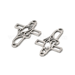 201 Stainless Steel Religion Hollow Praying Hand Cross Links Connector Charms&nbsp;STAS-K310-03P