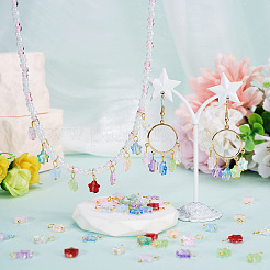 100Pcs 10 Colors Transparent Glass Star Charms&nbsp;PALLOY-TAC0266