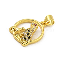 Rack Plating Brass Micro Pave Cubic Zirconia Pendants&nbsp;KK-C074-24G-01