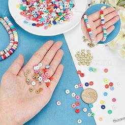 Flat Round Handmade Polymer Clay Beads&nbsp;CLAY-PH0001-42