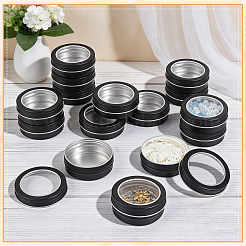 50Pcs Round Aluminum Packing Boxes with Visible Window Lid&nbsp;CON-WA0001-30