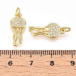 Brass Micro Pave Cubic Zirconia Pendants&nbsp;KK-N257-12G