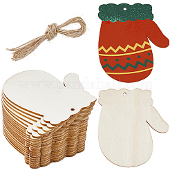 3 Bags Unfinished Plywood Glove Pendant Decorations&nbsp;AJEW-GF0013-29