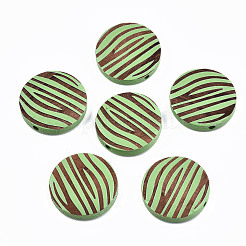Painted Natural Wood Beads&nbsp;WOOD-T021-50B-M