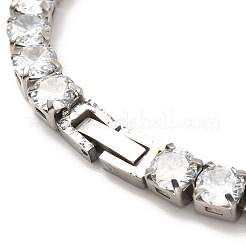 Clear Cubic Zirconia Tennis Necklace&nbsp;NJEW-E038-10B-P