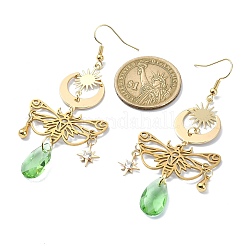 Brass Butterfly Dangle Earrings&nbsp;EJEW-TA00370