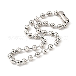 Tarnish Resistant 304 Stainless Steel Ball Chain Necklace & Bracelet Set&nbsp;STAS-D181-02P-01A