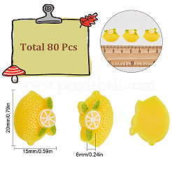 80Pcs Opaque Resin Cabochons&nbsp;RESI-SC0002-63