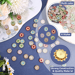 120Pcs 6 Colors Alloy Rhinestone Snap Buttons&nbsp;DIY-CY0002-30