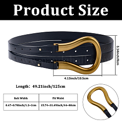 Imitation Leather Tie Knot Chain Belts with Golden Tone Alloy Clasps&nbsp;AJEW-CL0003-05A
