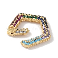 Rack Plating Brass Micro Pave Cubic Zirconia Twister Clasps&nbsp;KK-NH0002-12G-02
