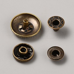 4Pcs Alloy Snap Button&nbsp;BUTT-WH0036-01H-AB