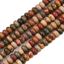 Natural Polychrome Jasper/Picasso Stone/Picasso Jasper Beads Strands&nbsp;G-L647-D10-4x6mm