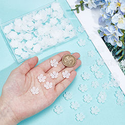 200Pcs 5-Petal Transparent Acrylic Bead Caps&nbsp;SACR-SP0001-45