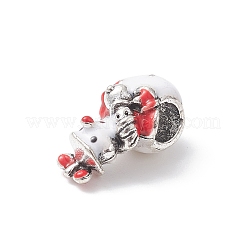 Christmas Theme Alloy Enamel European Beads&nbsp;MPDL-Q213-12AS