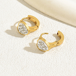 Elegant Vintage Style Heart 201 Stainless Steel Hoop Earrings&nbsp;FS6217