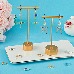 12Pcs 2 Colors Brass Hoop Earring Findings with Latch Back Closure&nbsp;KK-BBC0022-92