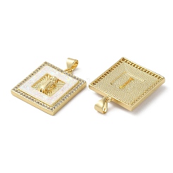 Brass Micro Pave Cubic Zirconia Pendants&nbsp;KK-D057-09G