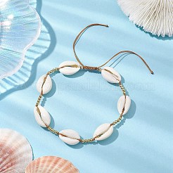 Summer Beach Shell Braided Bead Adjustable Bracelets for Women Men&nbsp;BJEW-JB10375