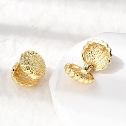 Shell Shape Brass Hoop Earrings&nbsp;EJEW-Z149-01G