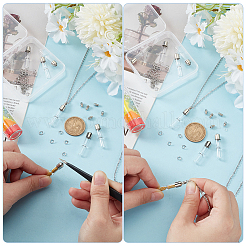 DIY Glass Tube Hourglass Bottle Pendant Necklace Making Kits&nbsp;DIY-UN0006-22