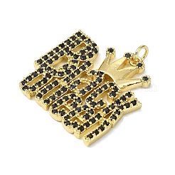 Brass Micro Pave Cubic Zirconia Pendants&nbsp;KK-H270-07E-01