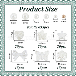 635Pcs ABS Plastic & Acrylic Imitation Pearl Beads&nbsp;OACR-HY0001-22