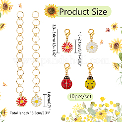 Locking Stitch Markers and Beaded Link Knitting Row Counter Chains&nbsp;HJEW-AB00546