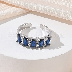 Brass Micro Pave Cubic Zirconia Cuff Open Rings for Women&nbsp;RJEW-L343-16P