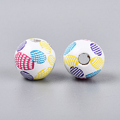 Spray Painted Schima Wood Beads&nbsp;WOOD-T032-37A