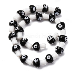 Handmade Evil Eye Lampwork Beads Strands&nbsp;LAMP-S069-01B