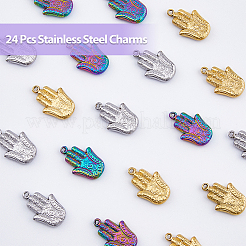 18Pcs 3 Colors 201 Stainless Steel Pendants Ion Plating(IP)&nbsp;STAS-DC0013-51