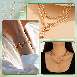 12Pcs 6 Styles Brass Toggle Clasps&nbsp;KK-PH0011-40G