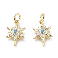 Brass Micro Pave Clear Cubic Zirconia Charms&nbsp;X-ZIRC-Q024-02G