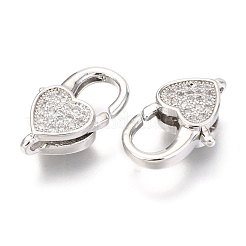 Brass Micro Pave Cubic Zirconia Lobster Claw Clasps&nbsp;ZIRC-O038-26P