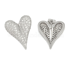 Heart Clear Cubic Zirconia Stud Earrings&nbsp;EJEW-S235-02P