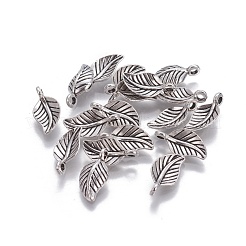 Tibetan Style Alloy Leaf Pendants&nbsp;TIBEP-1011-AS-FF