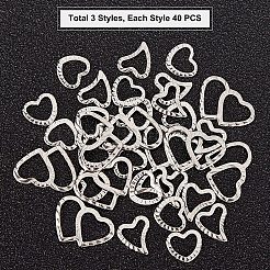 120Pcs 3 Style 304 Stainless Steel Linking Rings&nbsp;STAS-UN0026-33
