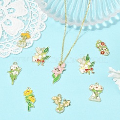 16Pcs 8 Styles Alloy Enamel Pendants&nbsp;ENAM-YW0009-07