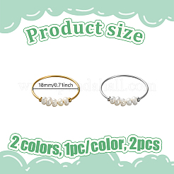 2Pcs 2 Colors Stainless Steel Finger Rings for Women&nbsp;RJEW-GO0001-08