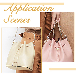 3Pcs 3 Colors Detachable PU Leather Drawstring Pull String Purse Strap with Plastic Bead&nbsp;AJEW-FI0005-05