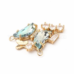 Brass with K9 Glass Charms&nbsp;KK-B071-18G