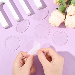 50Pcs Transparent Acrylic Disc Big Pendants&nbsp;TACR-YW0003-12