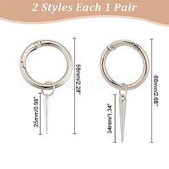 4Pcs 2 Styles Cone Spike Alloy Shoe Charms&nbsp;HJEW-AB00730