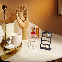 6Pcs 6 Styles 4-Tier PP Plastic Slant Back Earring Organizer Display Stands&nbsp;EDIS-DR0001-03