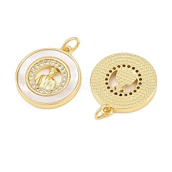 Brass Micro Pave Clear Cubic Zirconia Pendants&nbsp;CU-CBA9482-05G-01